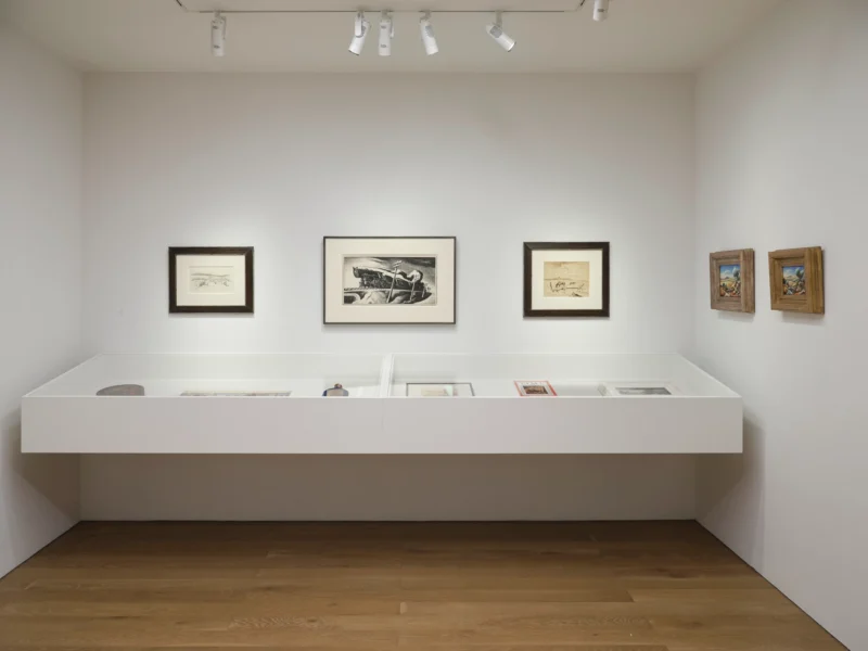 Installation shot from Thomas Hart Benton: A Picture of America in its Entirety, @ Schoelkopf