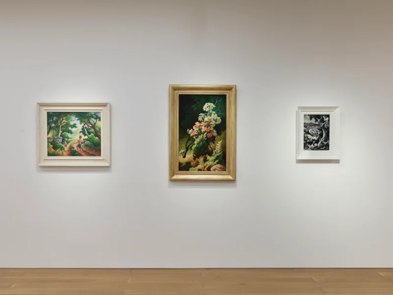 Installation shot from Thomas Hart Benton: A Picture of America in its Entirety, @ Schoelkopf