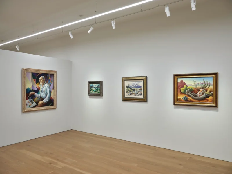 Installation shot from Thomas Hart Benton: A Picture of America in its Entirety, @ Schoelkopf