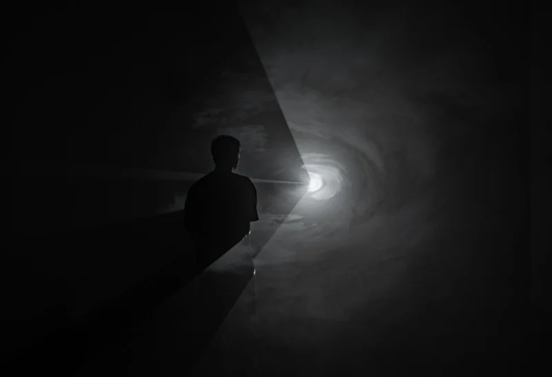 Installation shot from Anthony McCall: Solid Light, 1973, 2020, 2026, @ Sean Kelly Gallery
