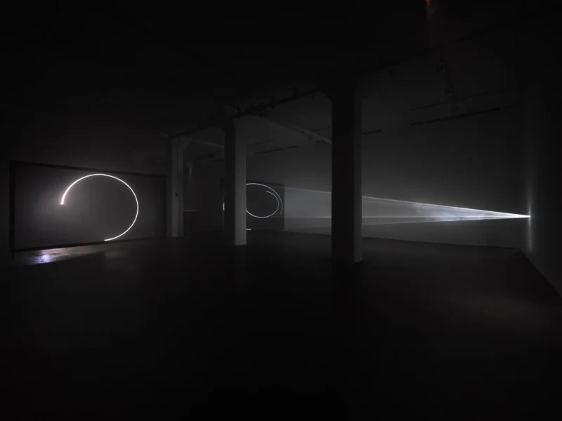 Installation shot from Anthony McCall: Solid Light, 1973, 2020, 2026, @ Sean Kelly Gallery