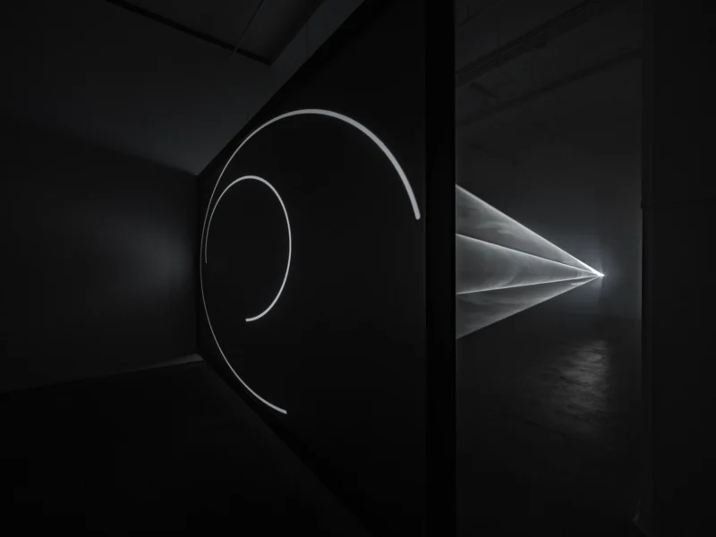 Installation shot from Anthony McCall: Solid Light, 1973, 2020, 2026, @ Sean Kelly Gallery