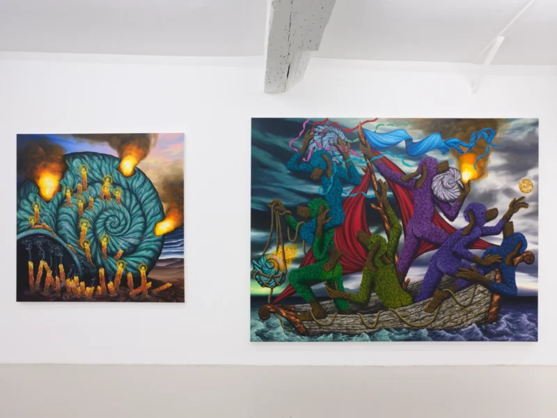Installation shot from Drew Dodge: Earth-Pourers, @ Semiose