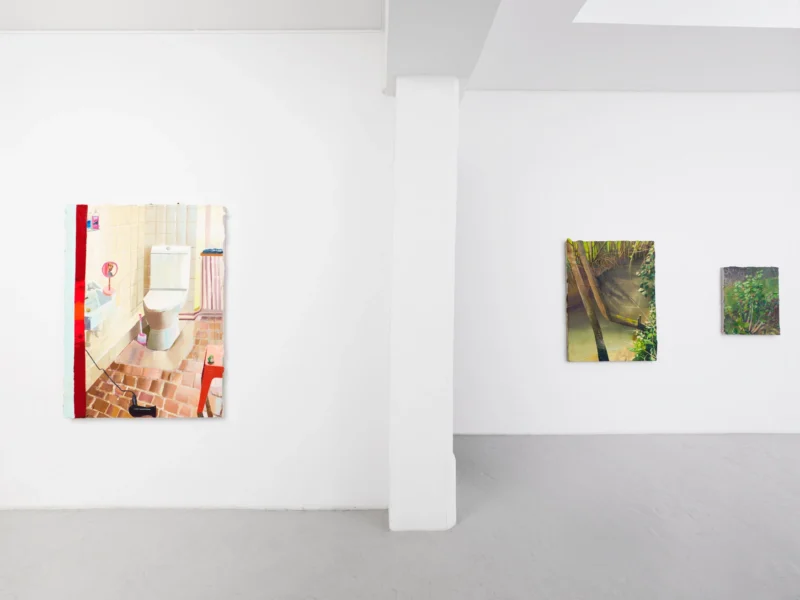 Installation shot from Mathieu Cherkit: Tendrement, @ Semiose
