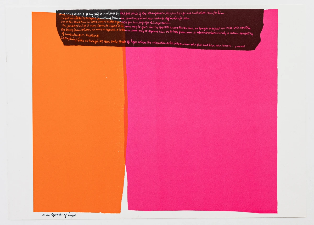 Sister Corita, only speak of hope, 1968