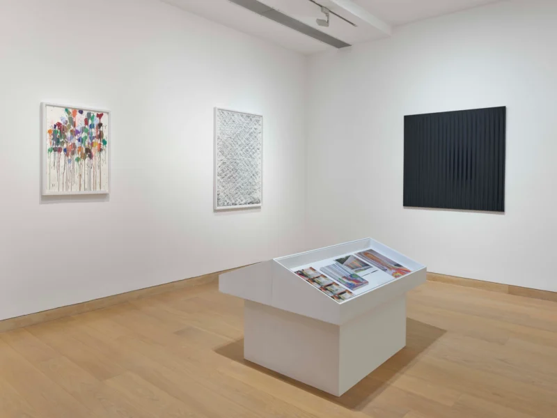 Installation shot from Ian Davenport: Reflections, @ Waddington Custot
