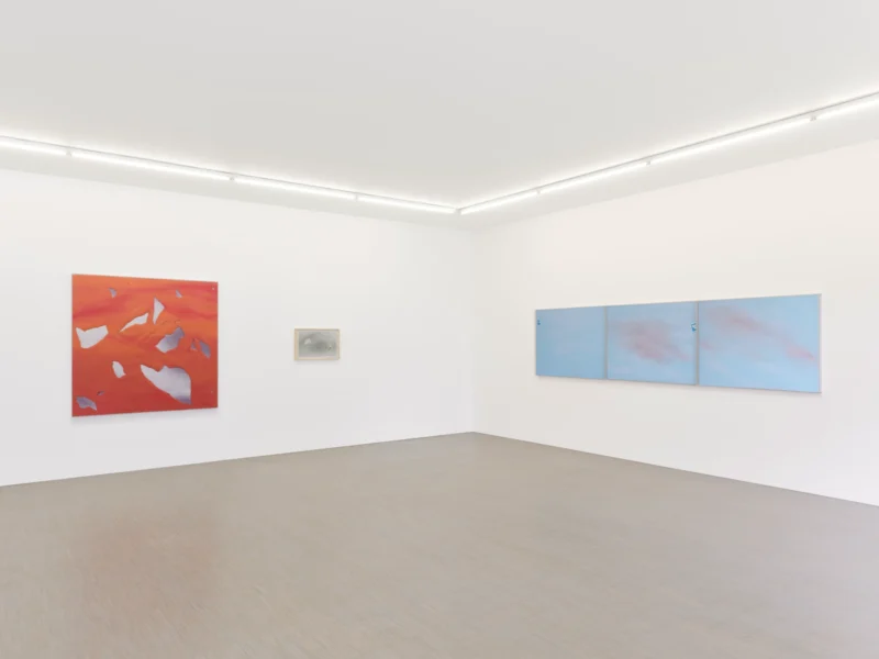 Installation shot from Joe Goode: Torn Skies, @ Zander Galerie