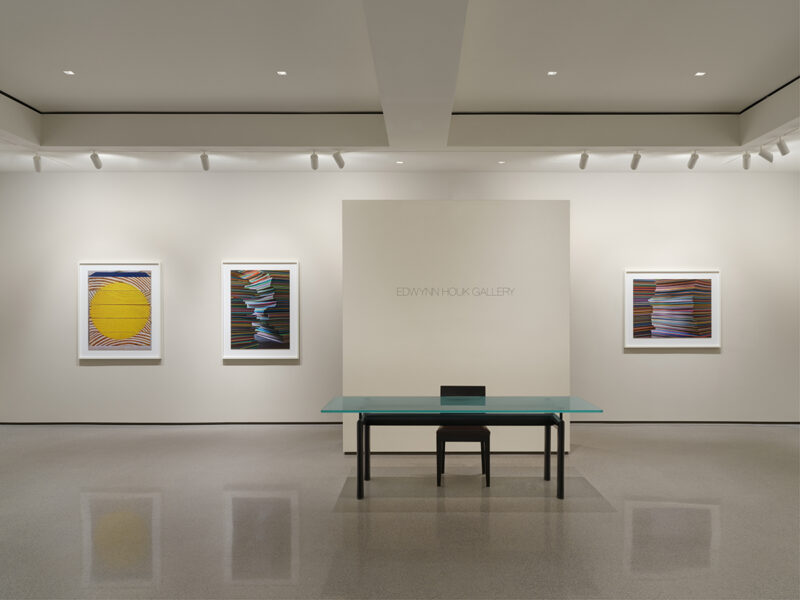 Installation shot from Abelardo Morell: Out of Paper, In Dialogue with Gene Davis, Kenneth Noland, Jules Olitski & Larry Poons, @ Edwynn Houk Gallery