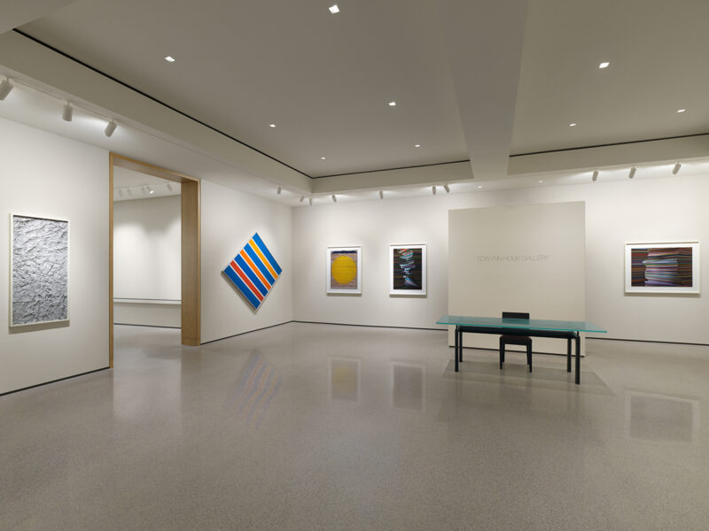Installation shot from Abelardo Morell: Out of Paper, In Dialogue with Gene Davis, Kenneth Noland, Jules Olitski & Larry Poons, @ Edwynn Houk Gallery