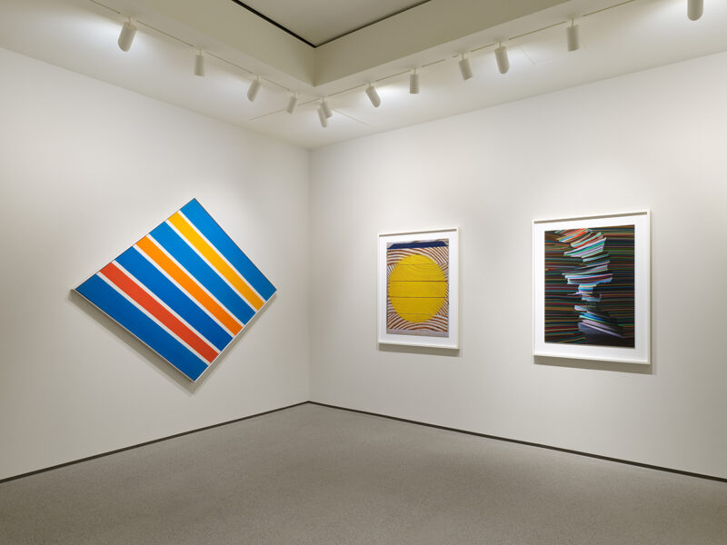 Installation shot from Abelardo Morell: Out of Paper, In Dialogue with Gene Davis, Kenneth Noland, Jules Olitski & Larry Poons, @ Edwynn Houk Gallery