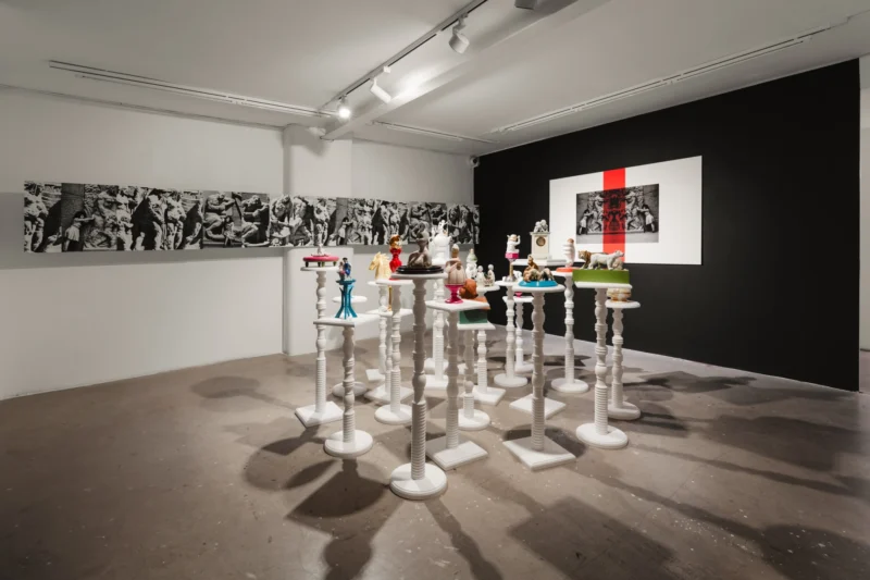 Installation shot from Gülsün Karamustafa: Remains of a Forgotten Promise, @ Ab-Anbar