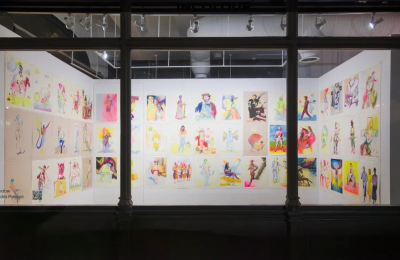 Installation shot from Alessandro Pessoli: NY Window, @ Anton Kern Gallery