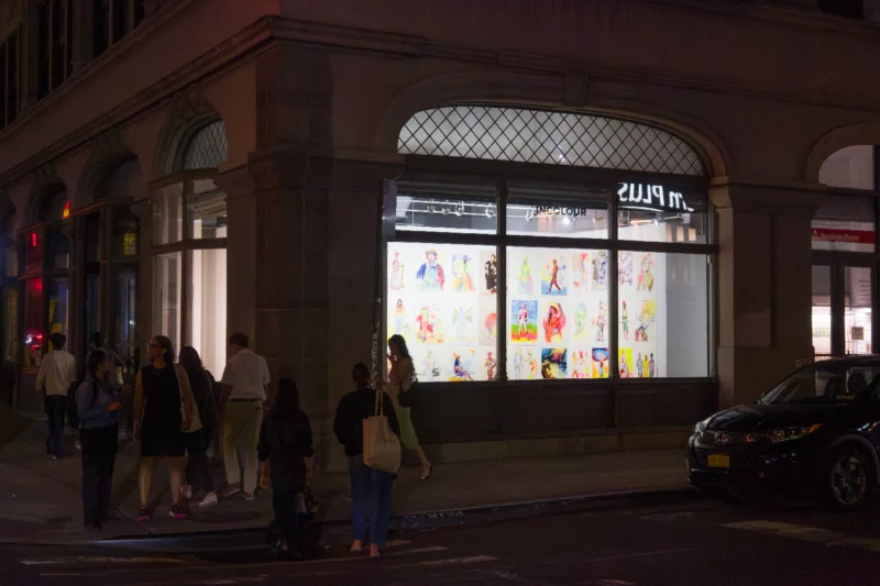Installation shot from Alessandro Pessoli: NY Window, @ Anton Kern Gallery