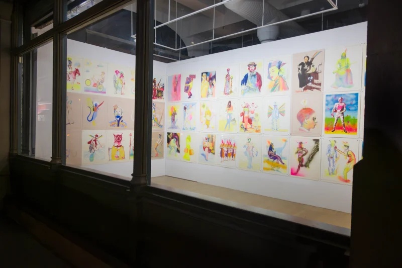 Installation shot from Alessandro Pessoli: NY Window, @ Anton Kern Gallery