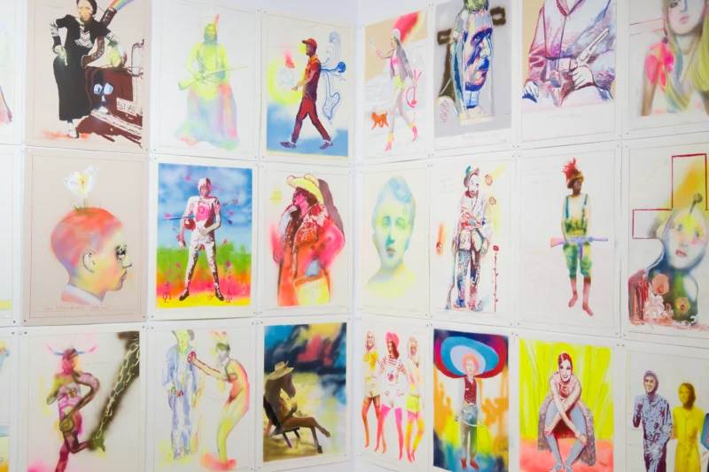 Installation shot from Alessandro Pessoli: NY Window, @ Anton Kern Gallery