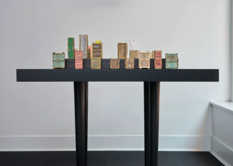 Installation shot from Marcel Broodthaers and Agnieszka Kurant, @ Belmacz