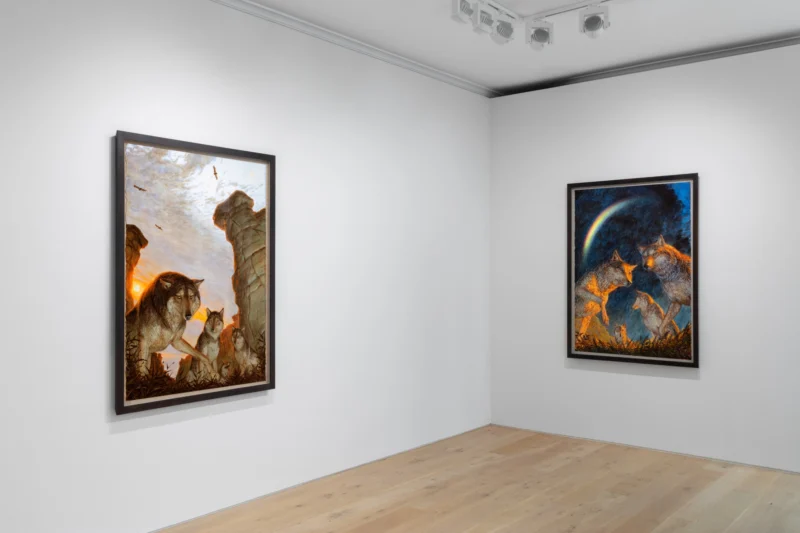 Installation shot from Walton Ford: An Orbed Drop of Light, @ Galerie Max Hetzler