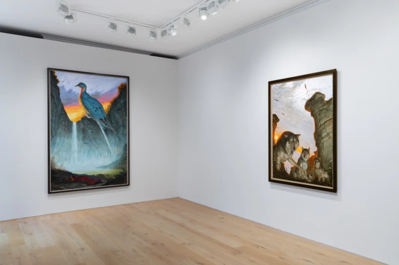 Installation shot from Walton Ford: An Orbed Drop of Light, @ Galerie Max Hetzler