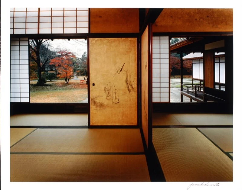 Yasuhiro Ishimoto, From the series of KATSURA. Main Room, right, and the Second Room, left, of the Middle Shoin, viewed from the north-east., 1981-1982, printed in 2002-2003
