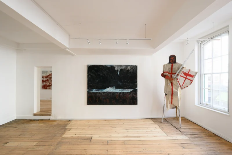 Installation shot from Hugo Winder-Lind: 140 Knights in Silver Armour, @ Robbie von Kampen