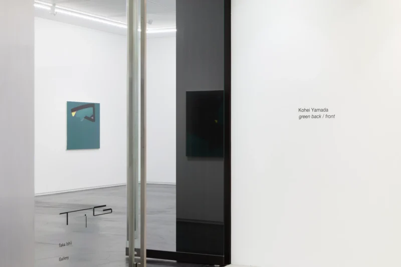 Installation shot from Kohei Yamada: green back / front, @ Taka Ishii Gallery