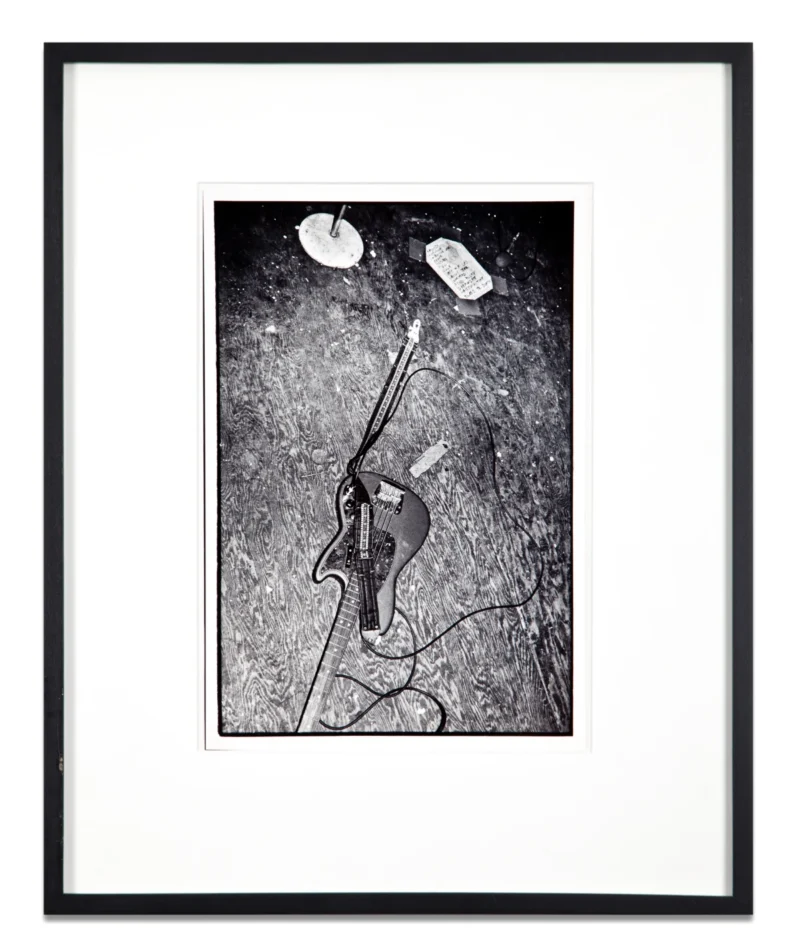 Bruce Conner, WILL SHATTERS BASS GUITAR THROWN DOWN: NEGATIVE TREND, 1/23/1978, 1978, printed in 1985